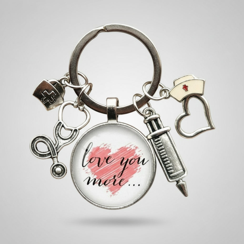 Medical Charm Heart Acrylic Keyring