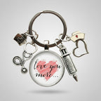 Medical Charm Heart Acrylic Keyring