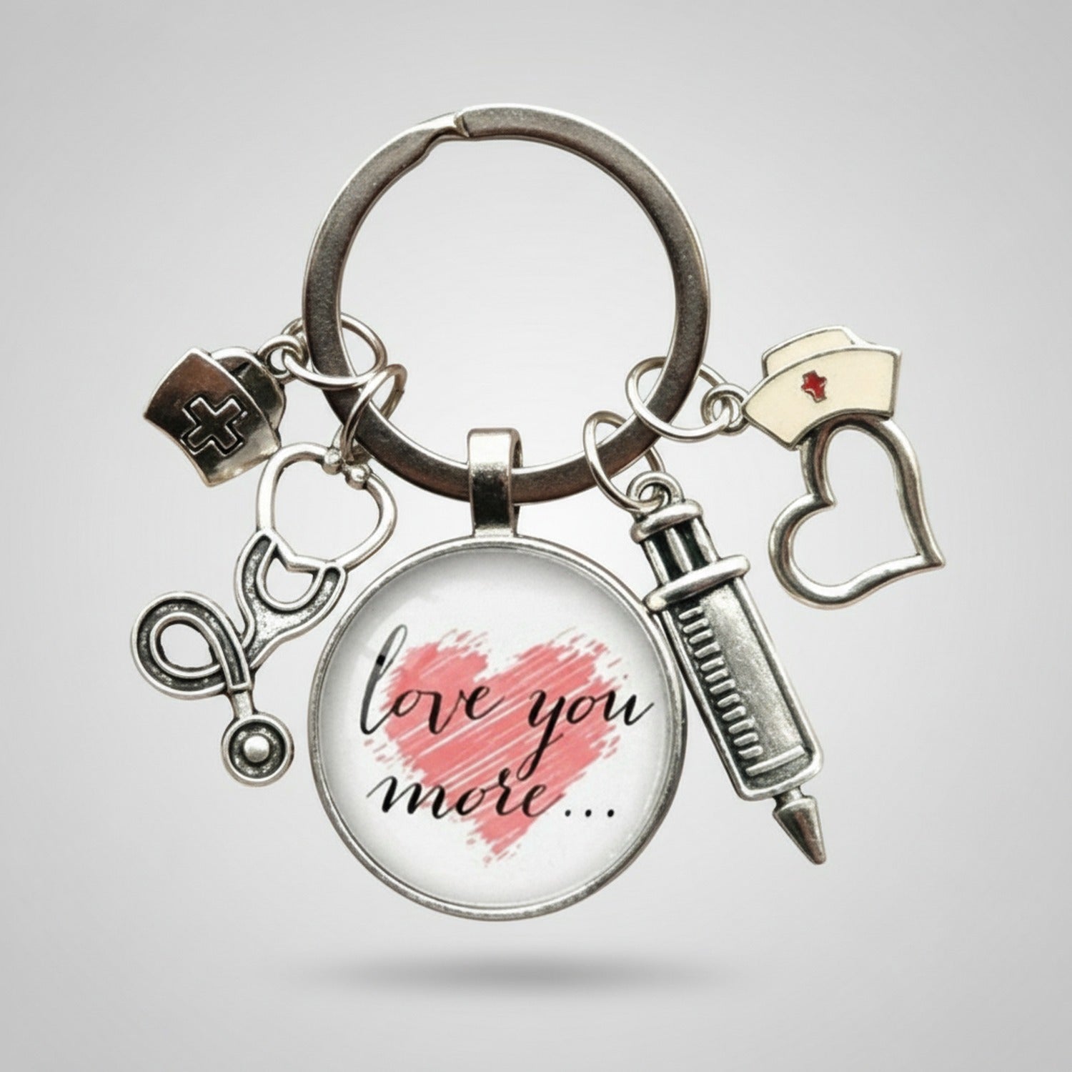 Medical Charm Heart Acrylic Keyring