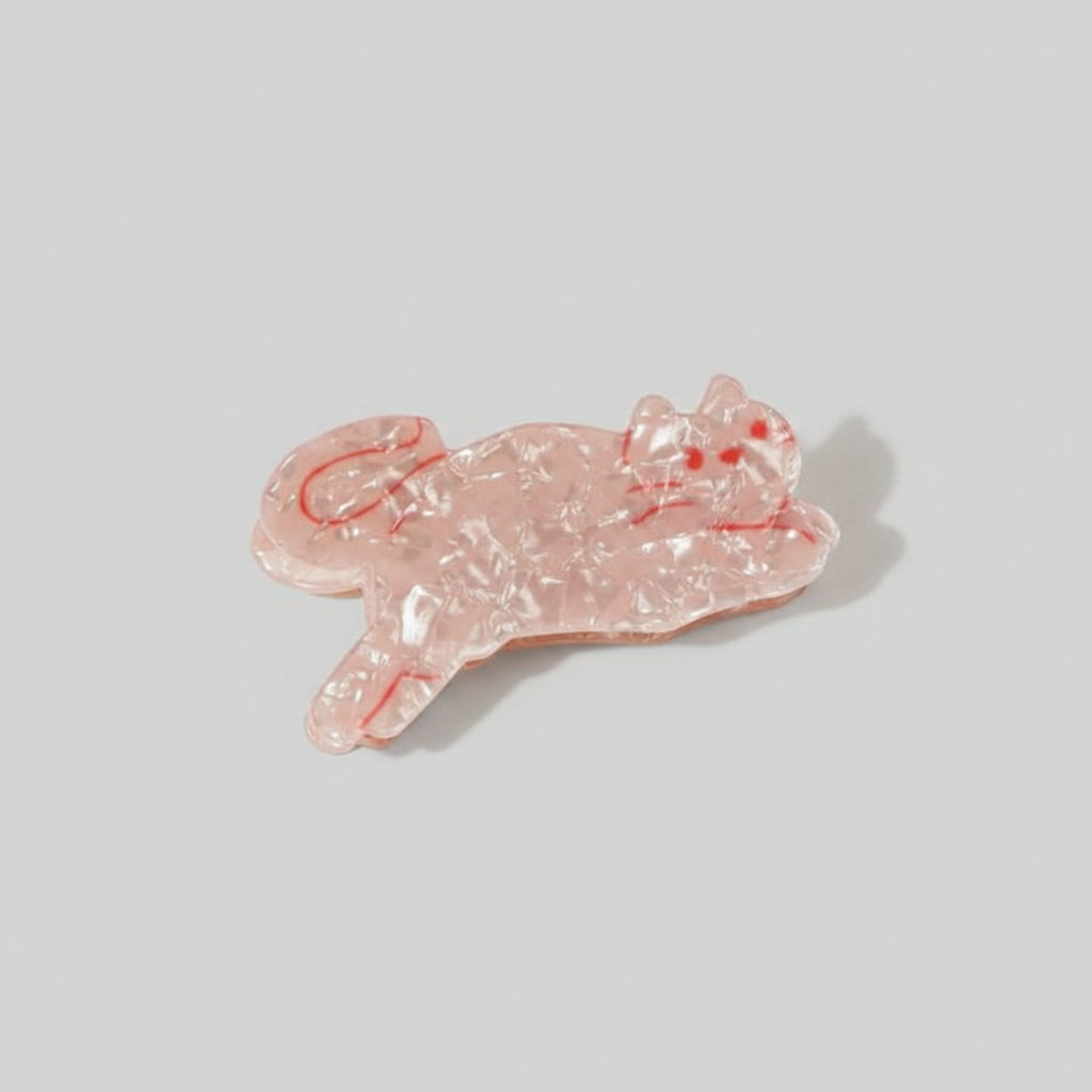 Pink Translucent Elephant Hair Claw Clip