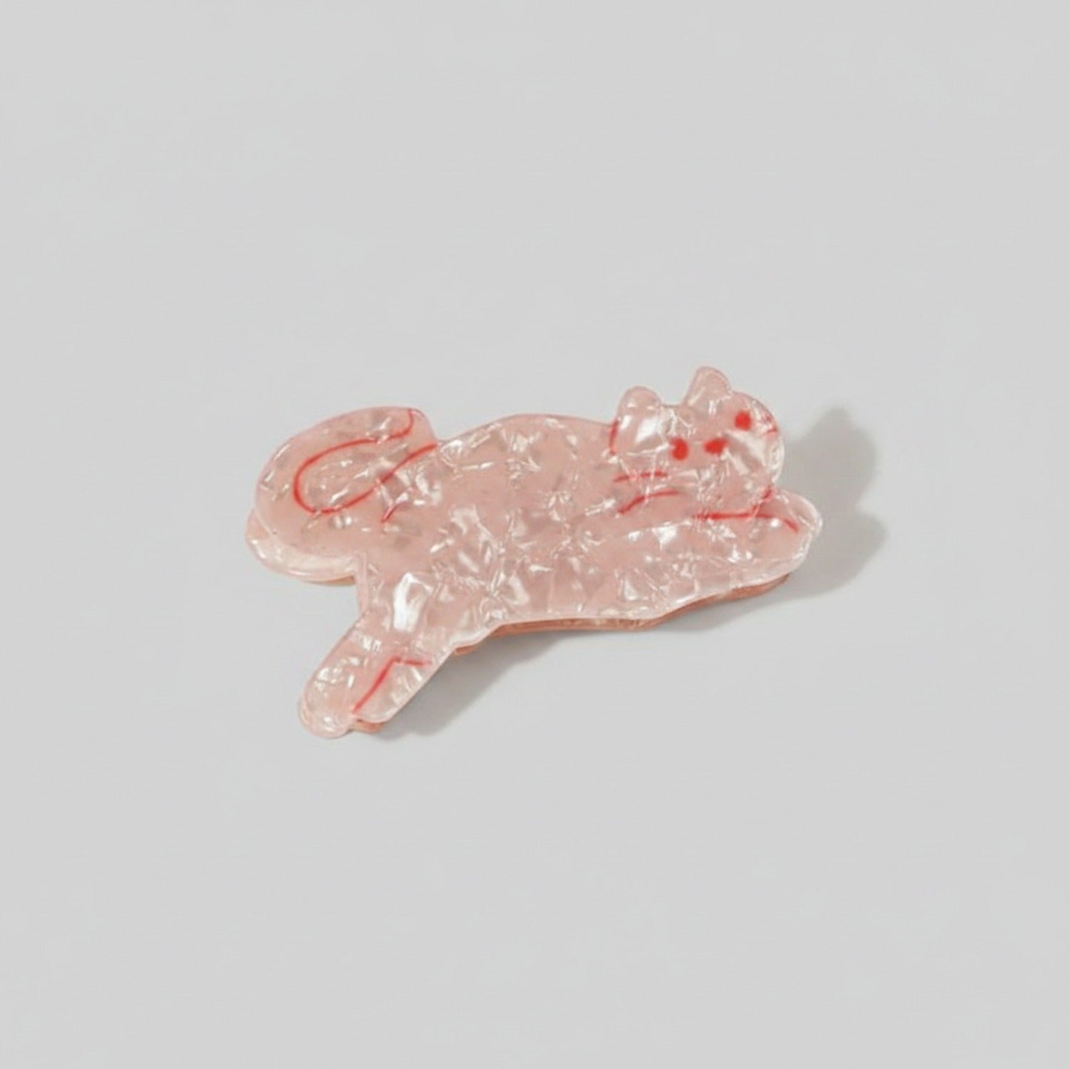 Pink Translucent Elephant Hair Claw Clip