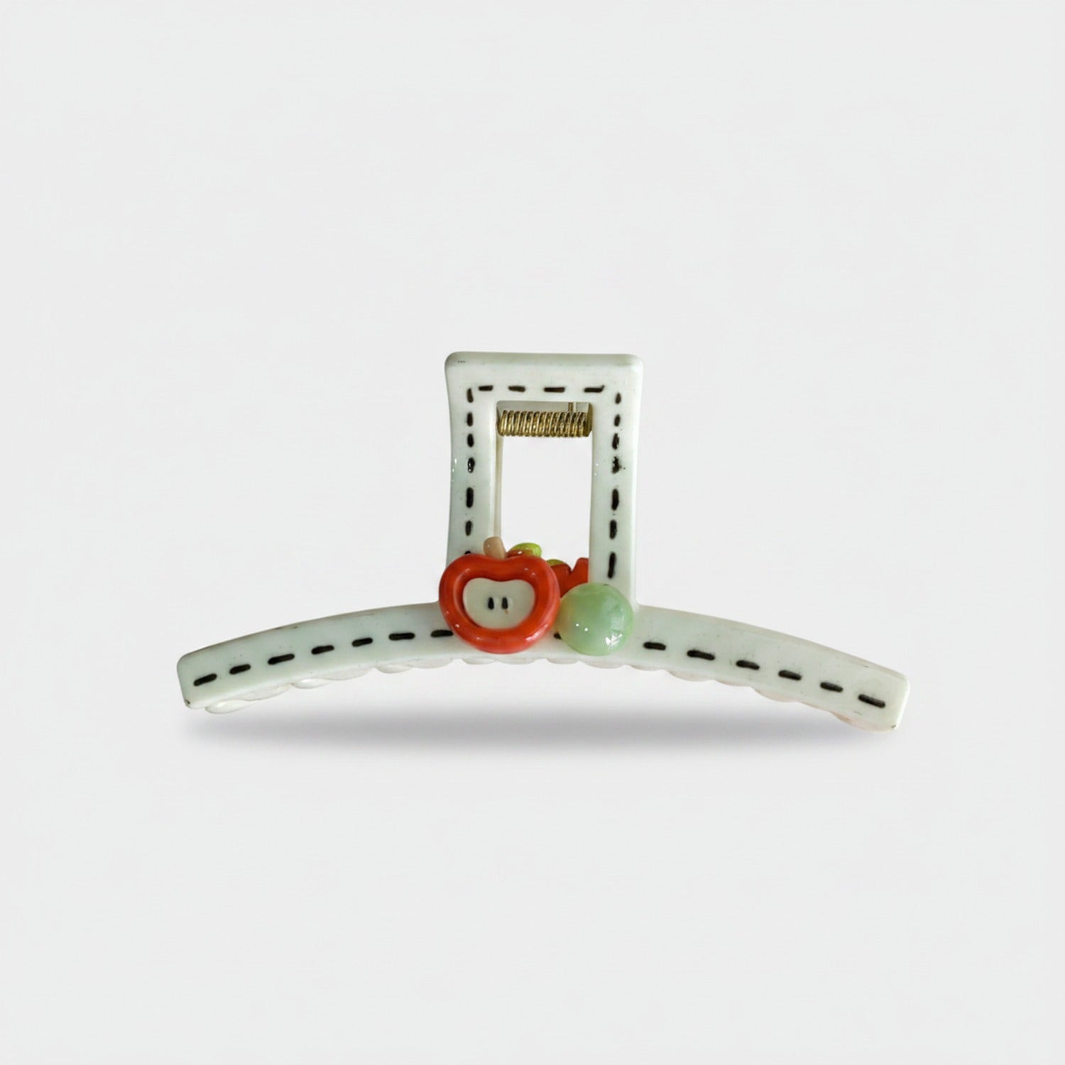 Apple Charm Ceramic Hair Claw Clip