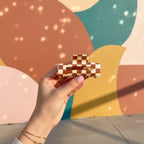 Black And White Checkered Hair Claw Clip