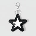 Black Star Cutout Leather Keychain Charm