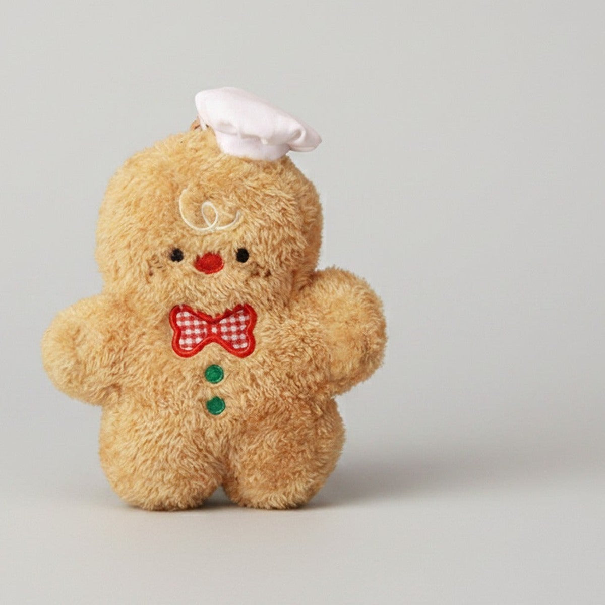 Gingerbread Man Plush Toy With Red Bow – novelty & toys (view 1)