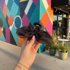 Black Mesh Bow Hair Claw Clip