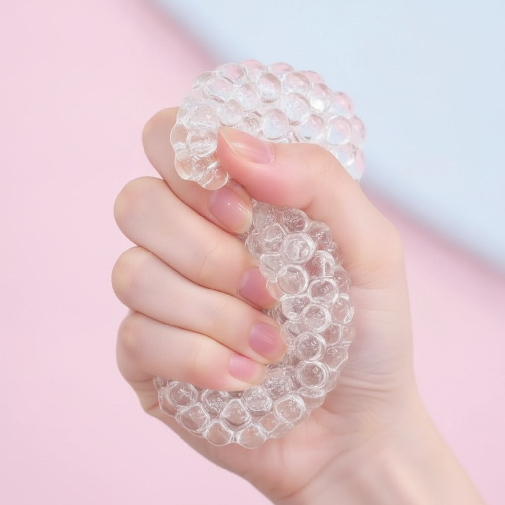 Clear bubble popping fidget ball - detail