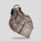 Mixed Print Silk Scarf Light Brown