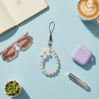 Pastel Beaded Flower Acrylic Keyring Charm