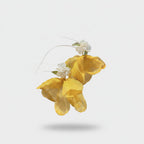 Yellow Flower Pearl Beaded Statement Earrings