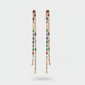 Colorful Baguette Tassel Drop Earrings