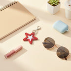 Black Star Cutout Leather Keychain Charm