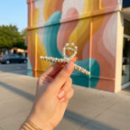 Pearl And Rhinestone Oval Hair Claw