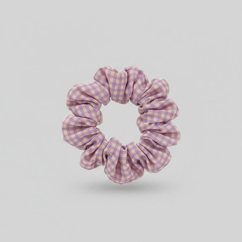 Gingham Check Ruched Hair Claw Clip