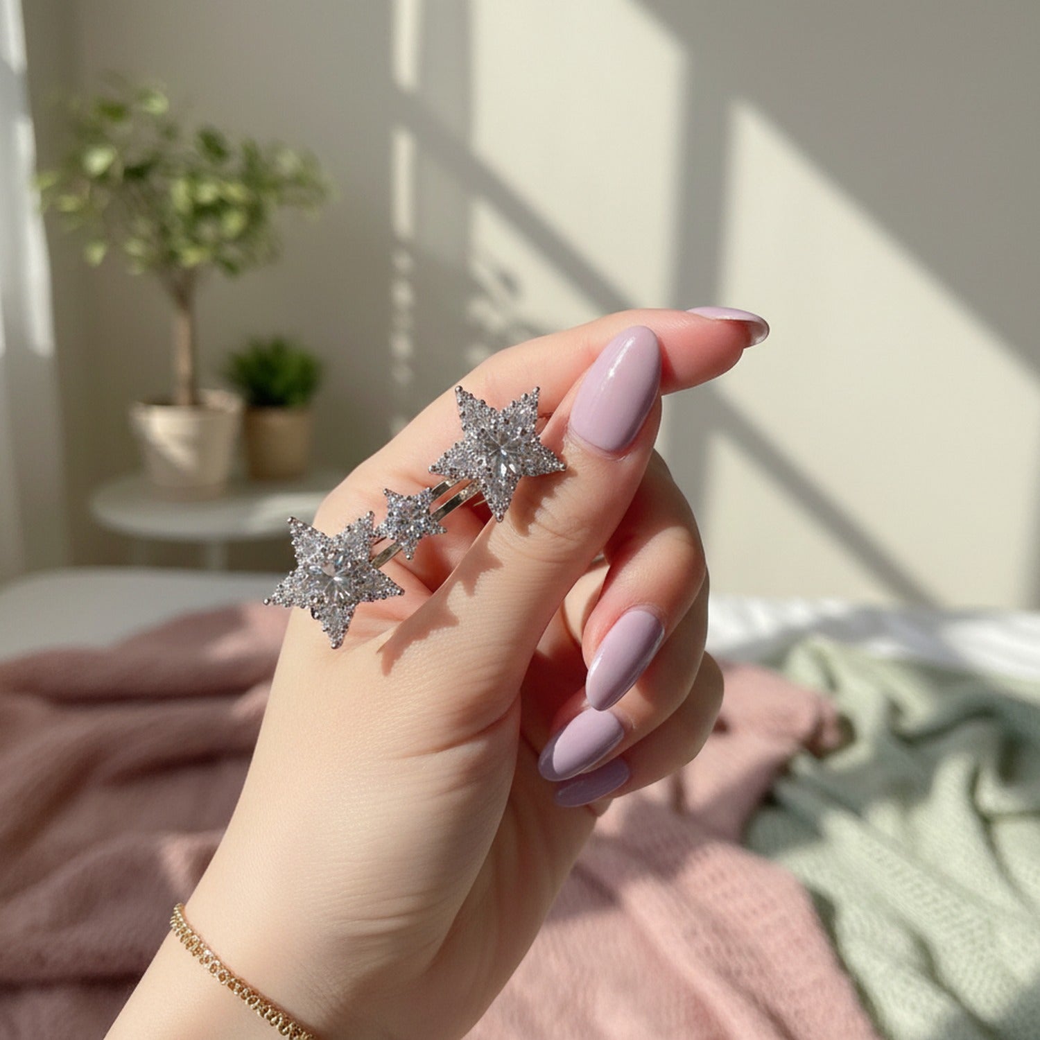 Star Rhinestone Crystal Stud Earrings