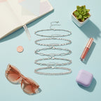 Silver Chain Link Bracelet Set Six Piece