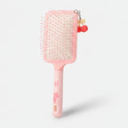 Pink Paddle Hair Brush Set With Charm Details – Korean beauty tool (view 1)