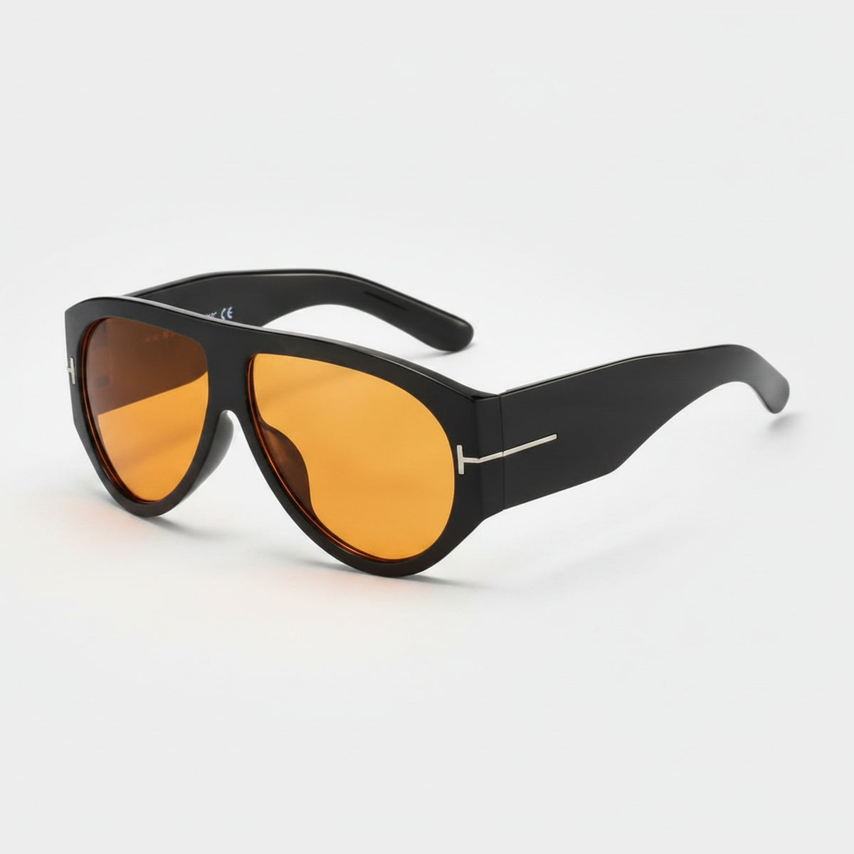 Oversized Aviator Tinted Sunglasses - Black & Orange