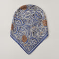Ornate Paisley Bandana Scarf - Navy & Tan