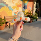 Fluffy White Hair Claw With Carrot Charms