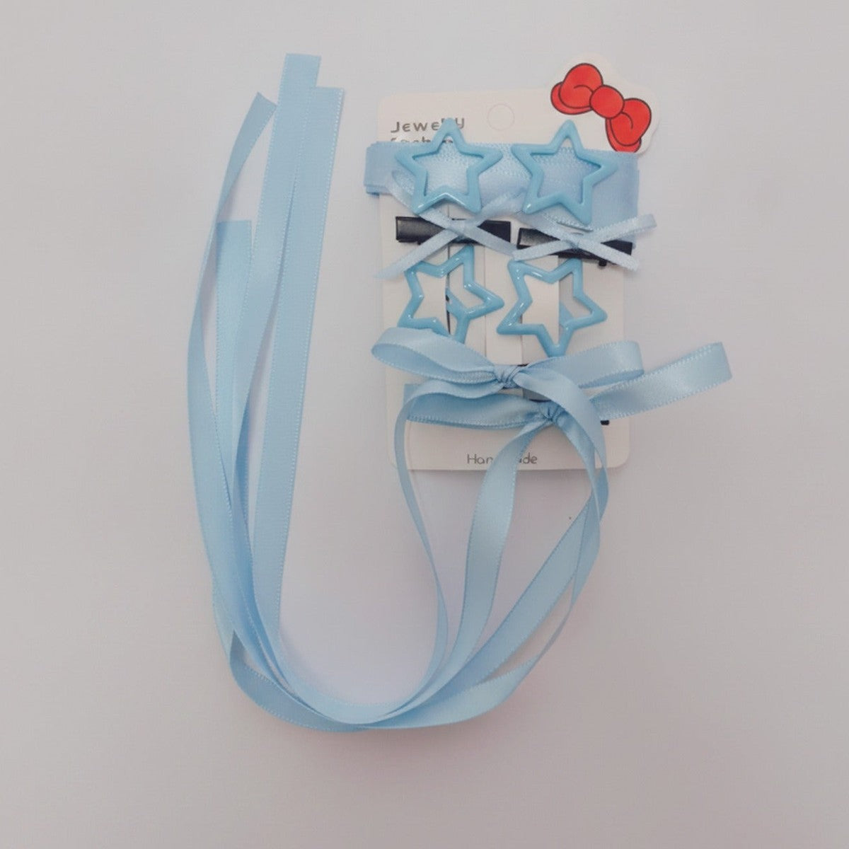 Star Bow Hair Clip Set - Blue – hair accessories (view 1)