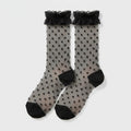 Black Polka Dot Ruffled Crew Socks – apparel accessories (view 1)