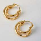 Elegant Double Layer Hoop Earrings – jewelry (view 1)