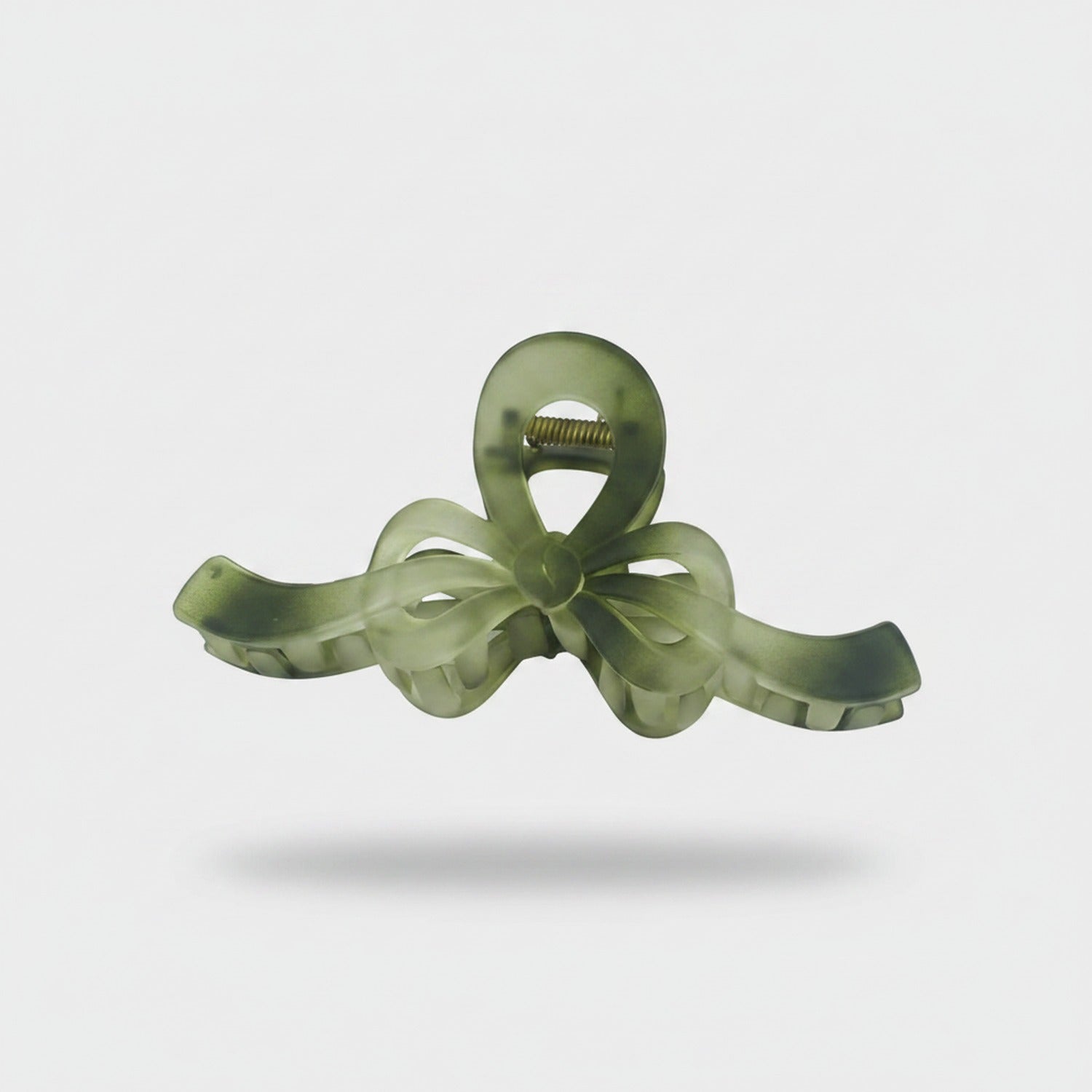 Translucent Bow Hair Claw Clip Gray