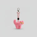 Pink Fuzzy Cat Phone Charm Keychain