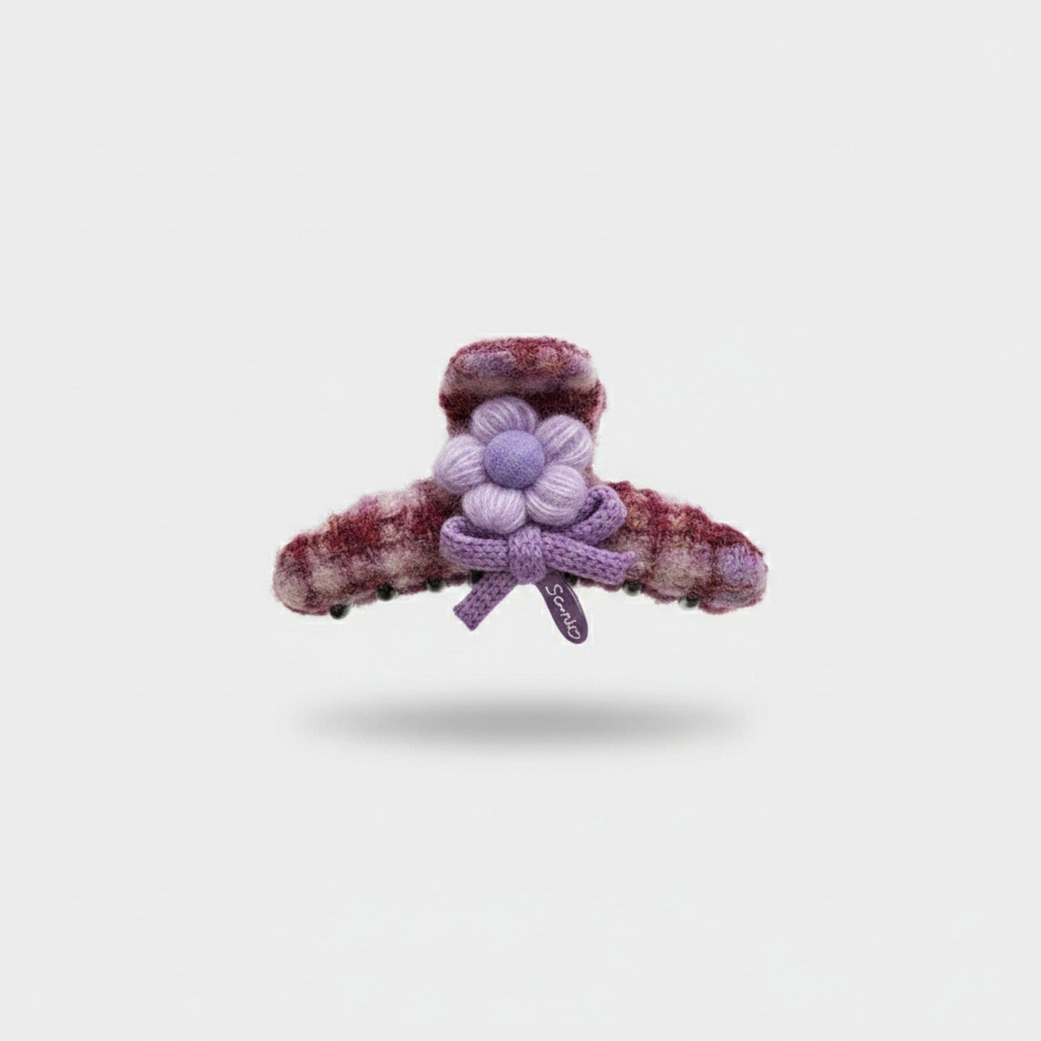Fuzzy Plush Flower Hair Claw Clip