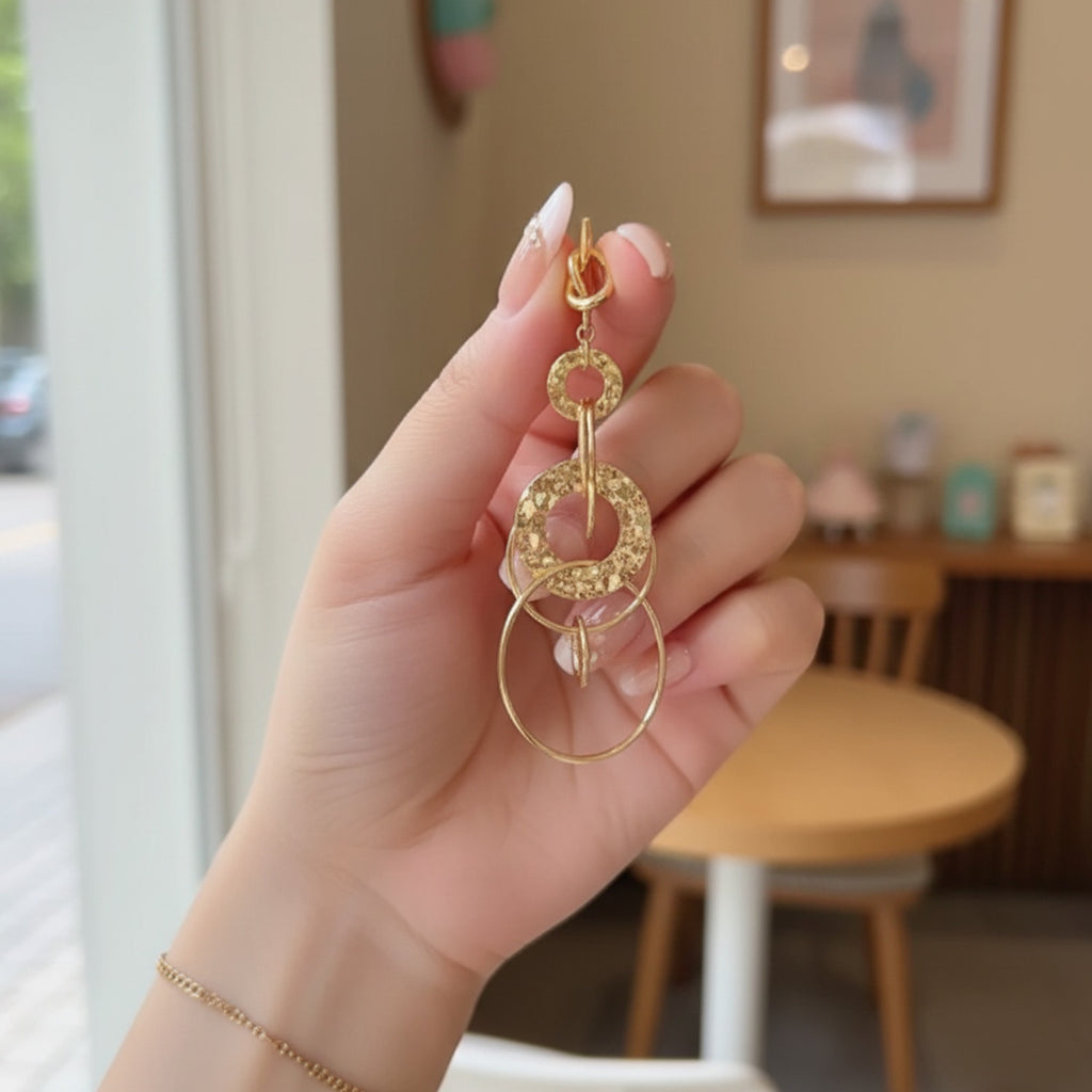 Gold Chain Link Dangle Earrings