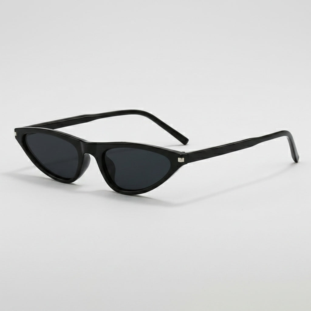 Black Cat Eye Sunglasses with Metal Accent