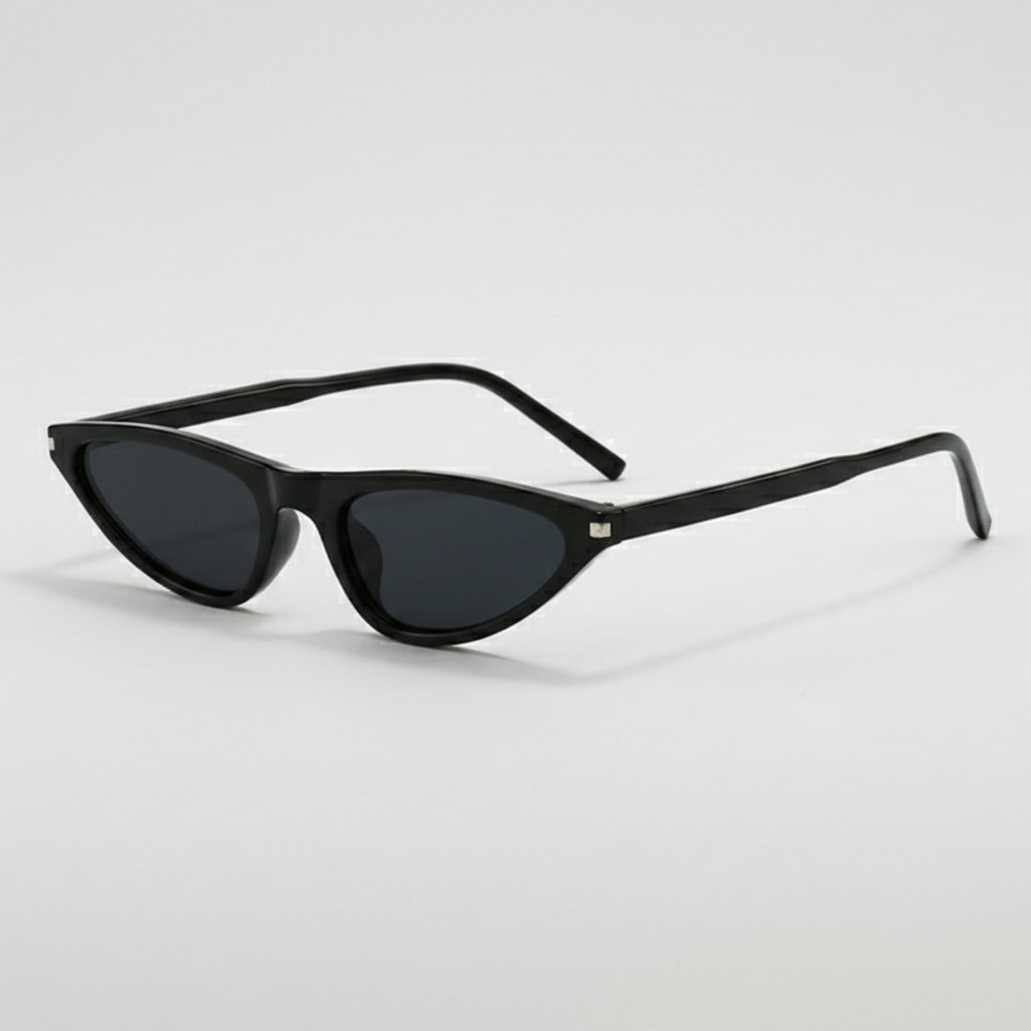 Black Cat Eye Sunglasses with Metal Accent