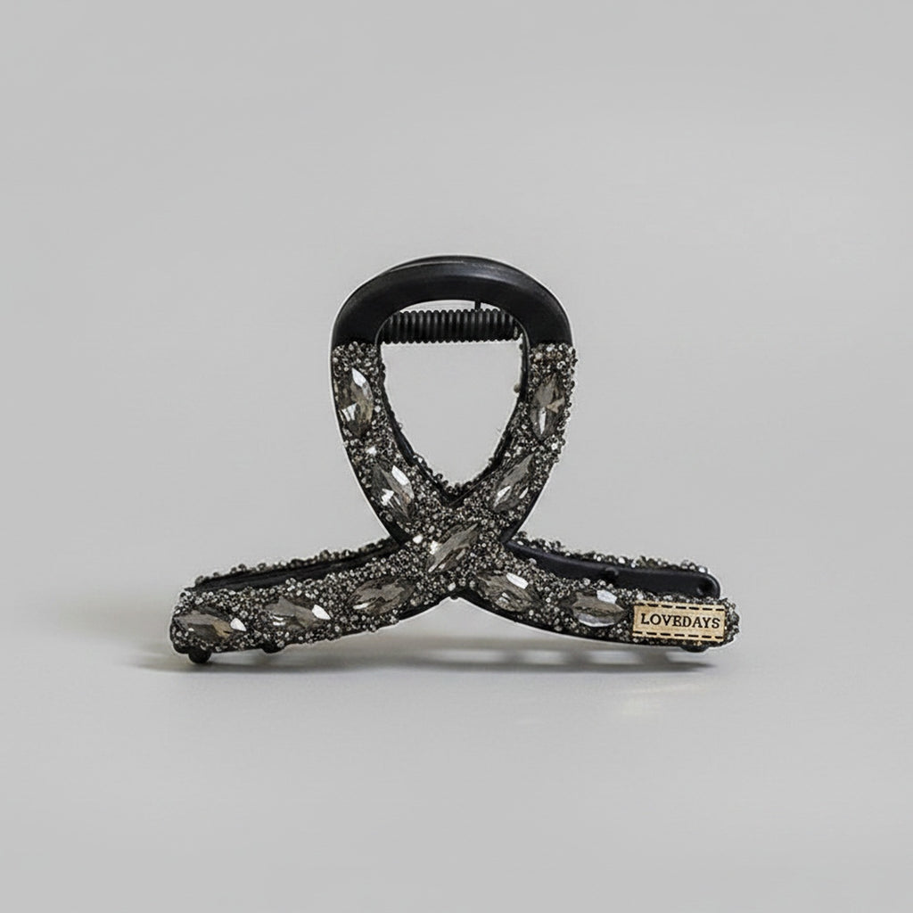 Black Rhinestone Claw Hair Clip