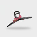 Black Hair Claw Clip With Pink Bows