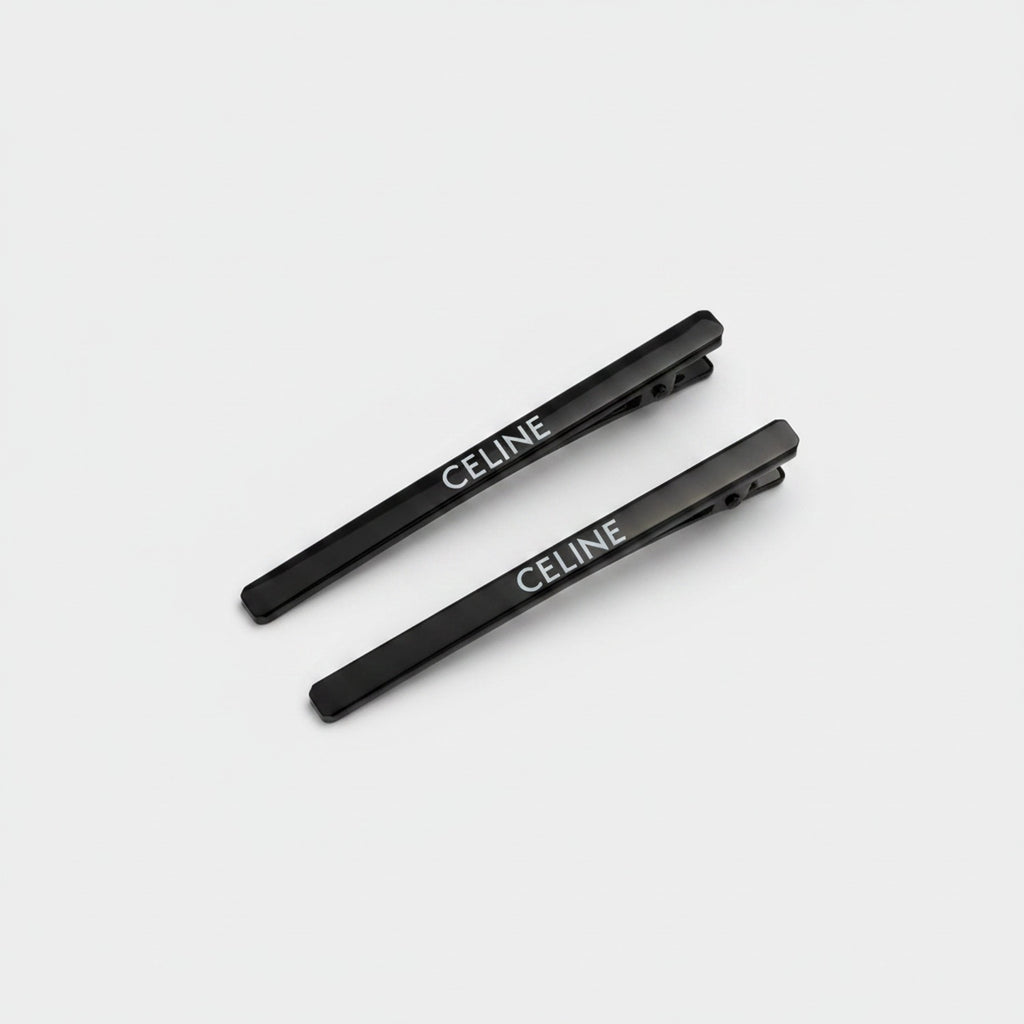 Celine Rectangular Claw Clip Duo Black