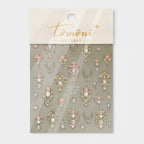 Ornate Gold Gem Nail Art Stickers Pink – Korean nail care (view 1)