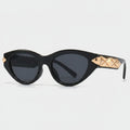 Black Cat Eye Sunglasses With Gold Studs