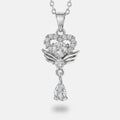 Silver Heart Butterfly Wing Cubic Zirconia Necklace – jewelry (view 1)