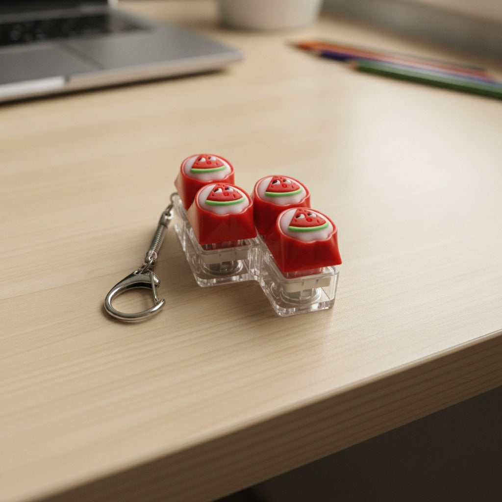 Watermelon Keycap Keychain - Z-Shape