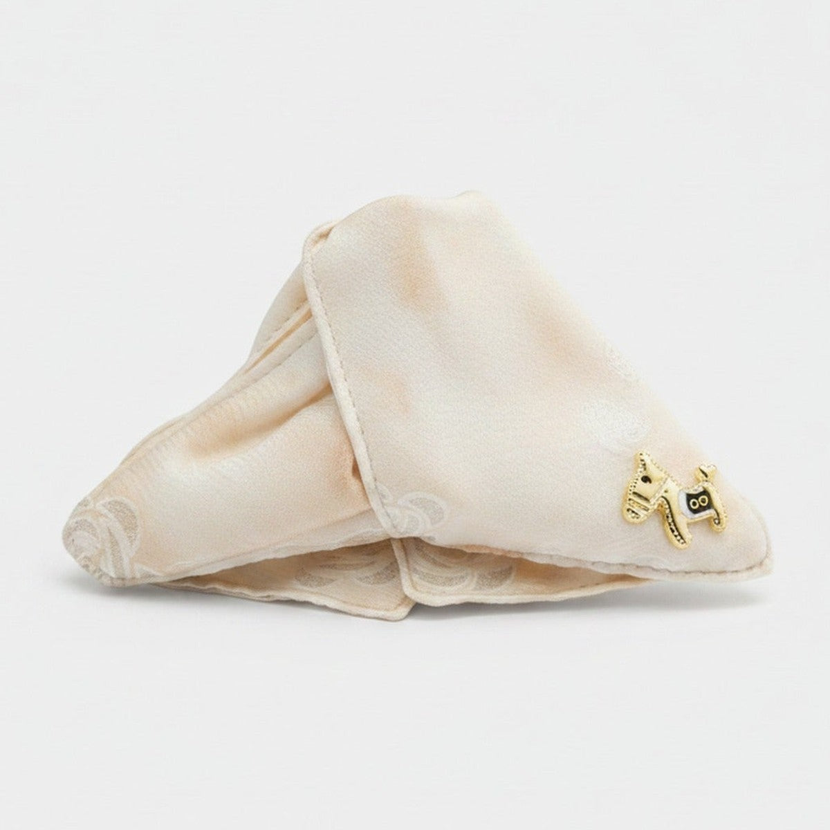 Cream Textured Hair Claw With Gold Butterfly Charm – hair accessories (view 1)