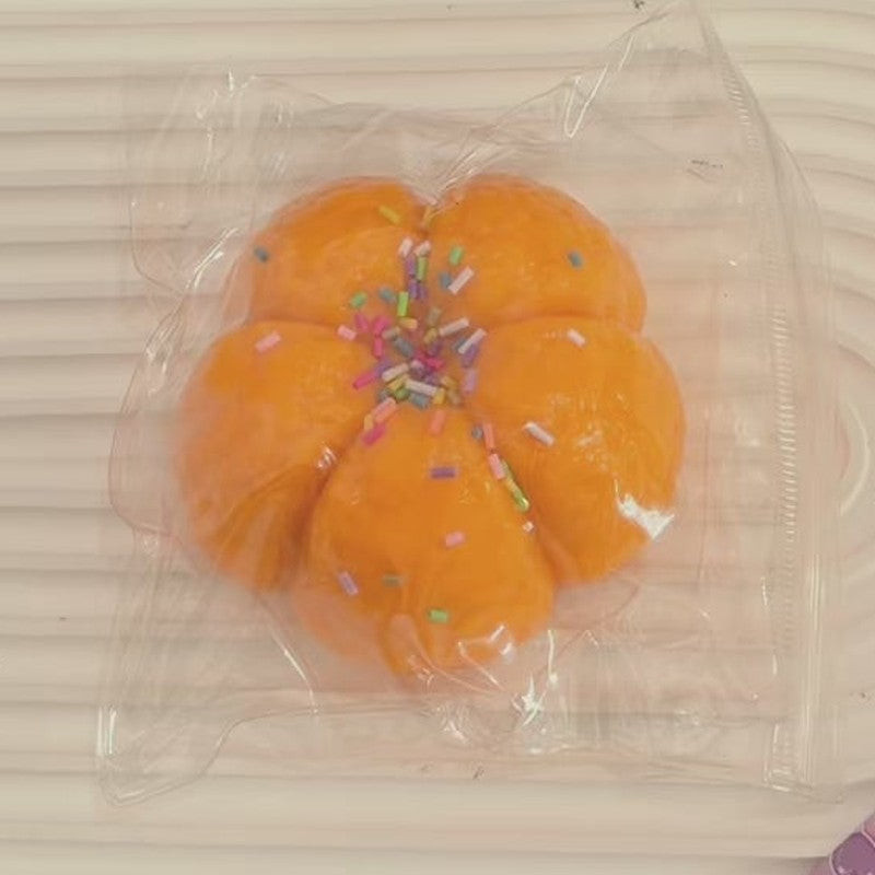 Pumpkin Bun Confetti Squeeze Toy - Orange