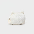 White Quilted Floral Cat Ear Cosmetic Bag With Charm