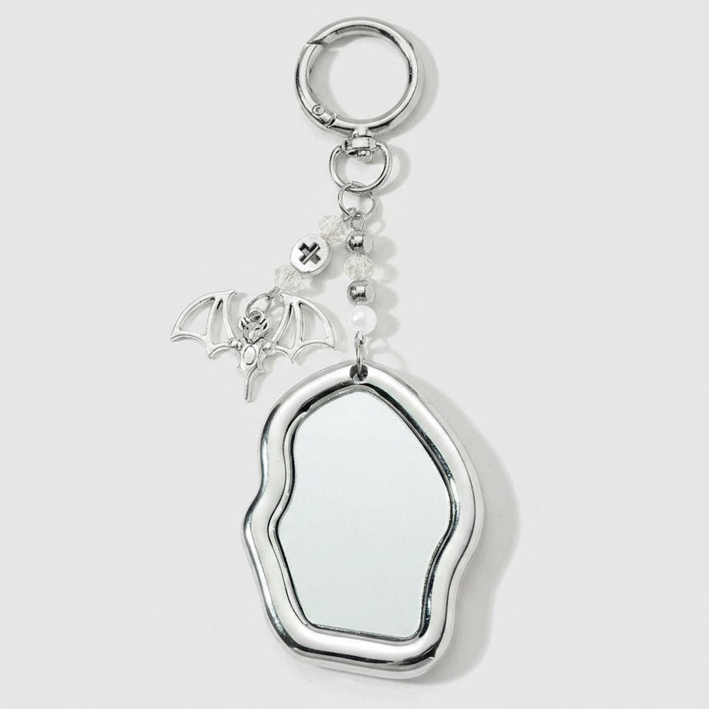 Bat Charm Wavy Mirror Acrylic Keyring