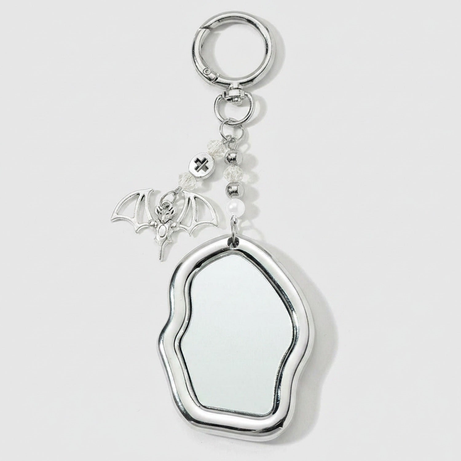 Bat Charm Wavy Mirror Acrylic Keyring