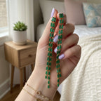 Colorful Baguette Tassel Drop Earrings