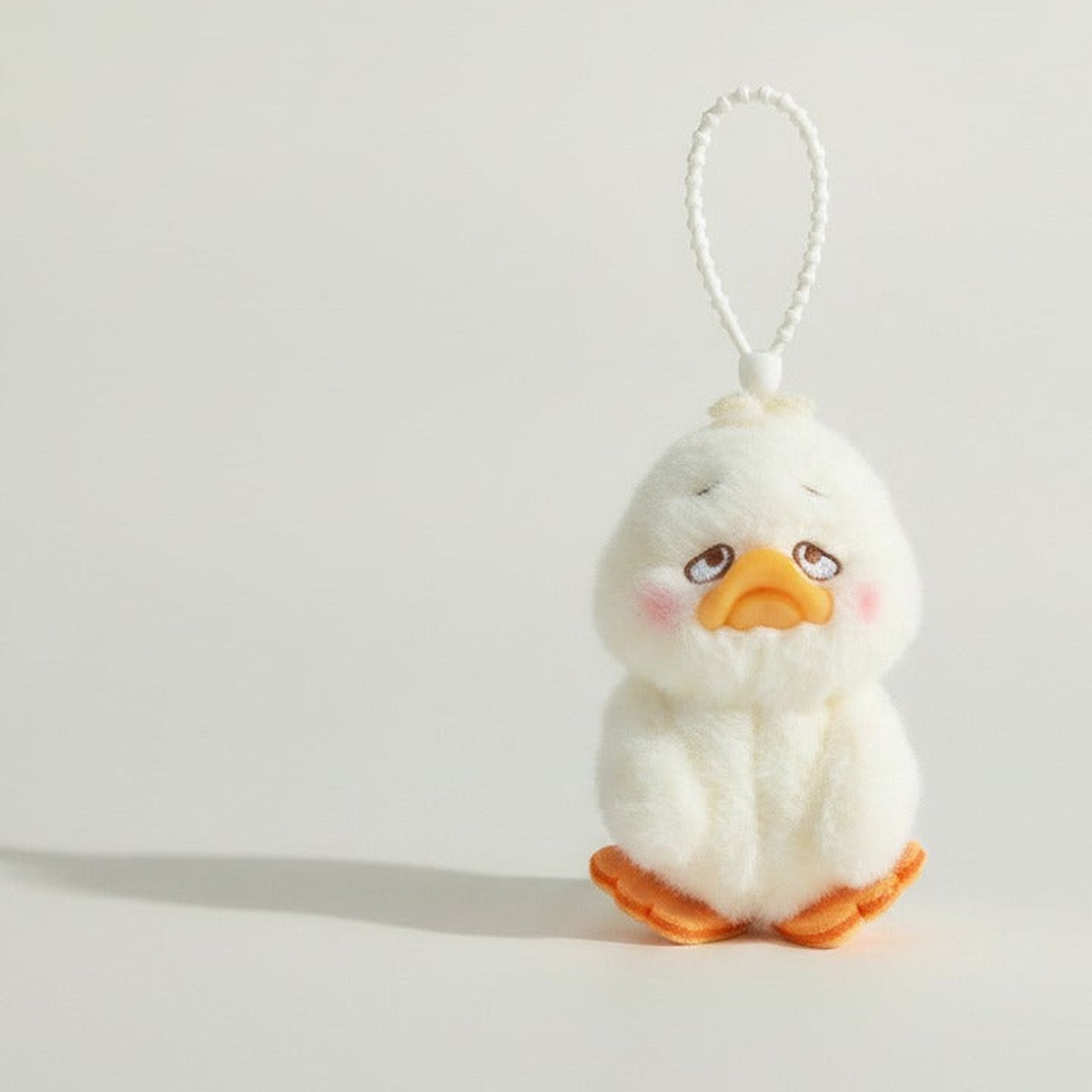 Cute Fluffy Duck Plush Keychain Charm – novelty & toys (view 1)