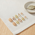 Marble & Glitter Nail Set - Cream Marble