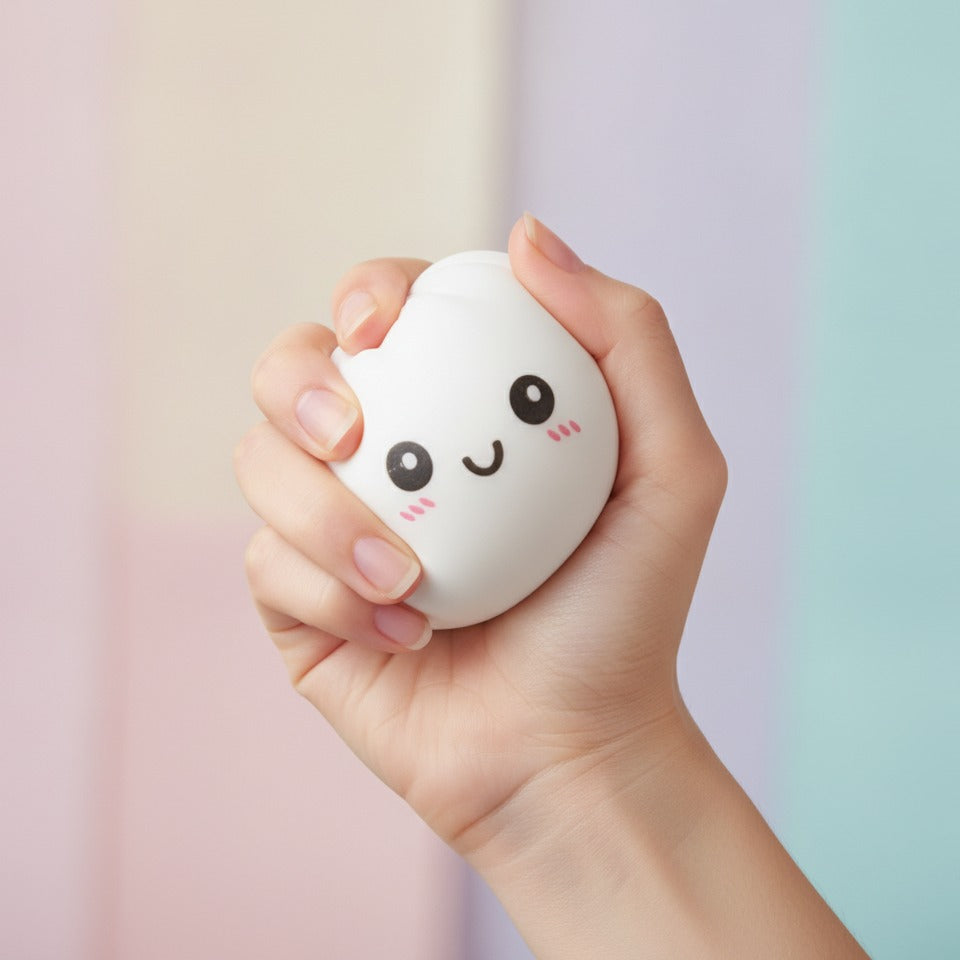 Cute Dumpling Squishy With Smiling Face - squeeze in hand