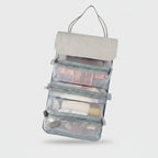 Hanging Cosmetic Organizer Bag Gray Compartments